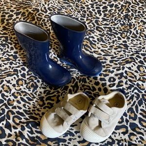 Toddler Boys shoes lot , rain boots / cat & jack